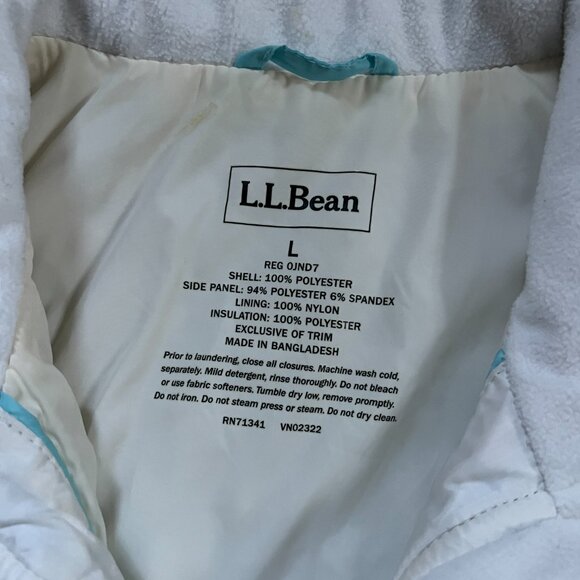 L.L. Bean Ombré Blue Quilted Zipper Puffer Vest Size Large - Picture 2 of 3